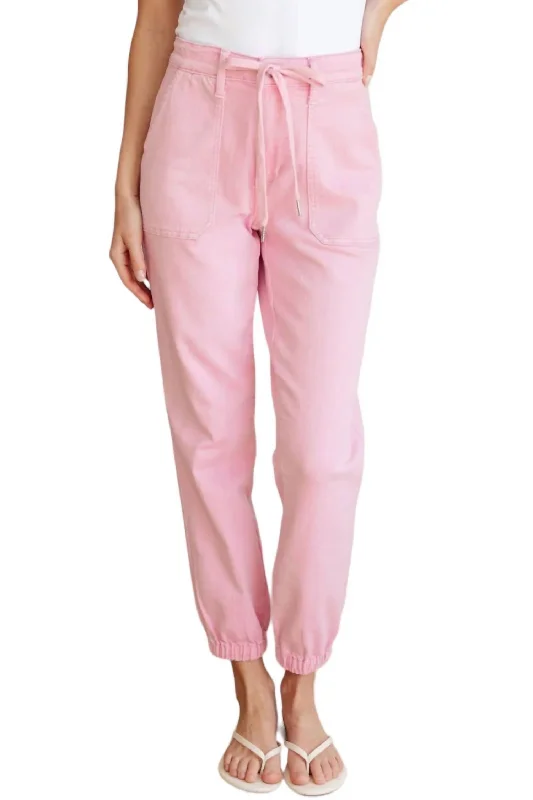 Regina Denim Jogger In Pink