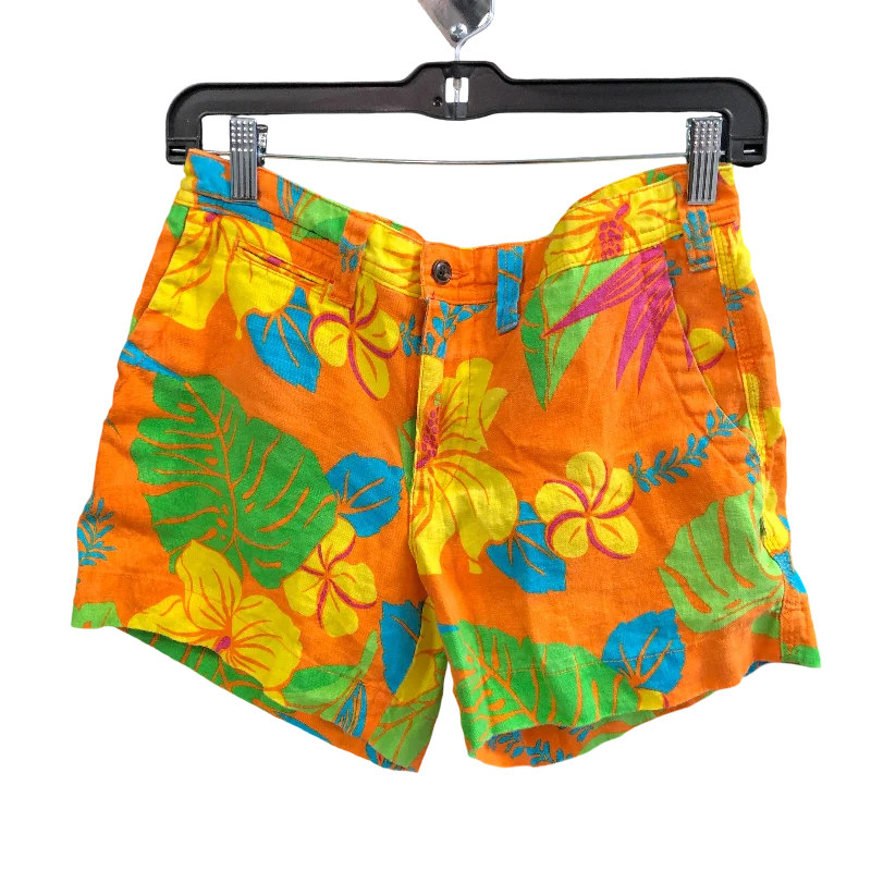 Shorts Designer By Polo Ralph Lauren In Orange & Yellow, Size: 2