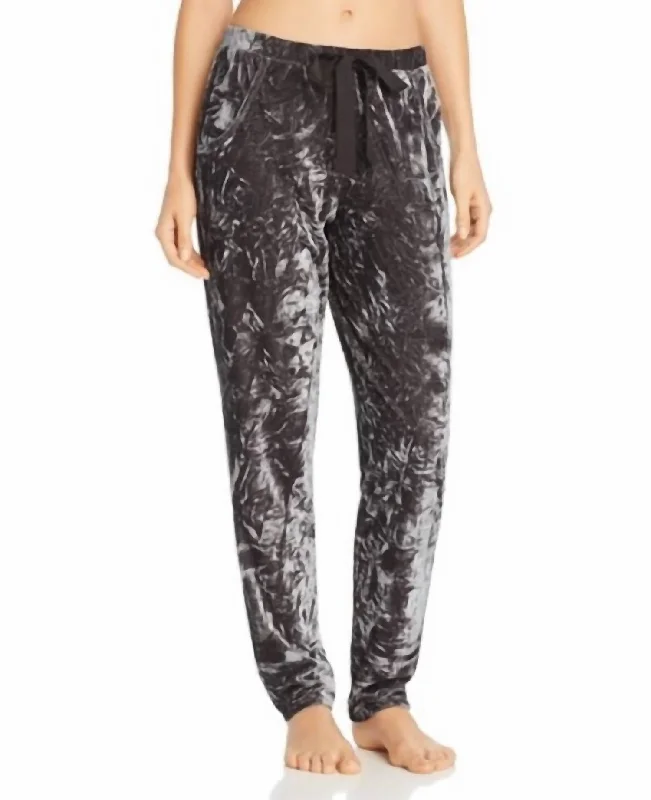 Velvet Ribbon Tie Lounge Pant In Black