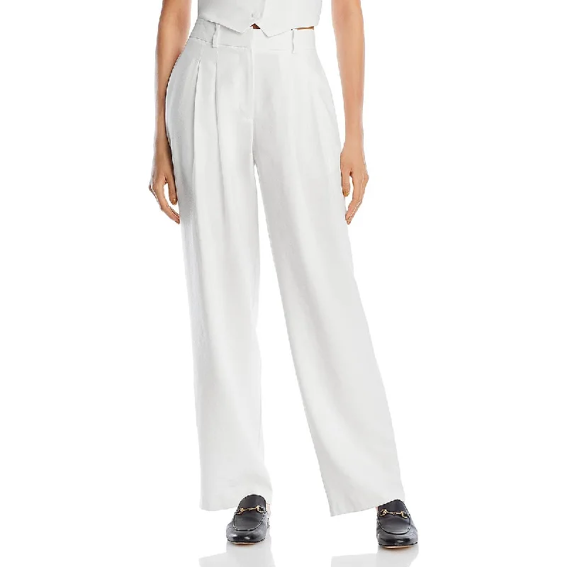 WAYF Womens High Rise Pleated Wide Leg Pants